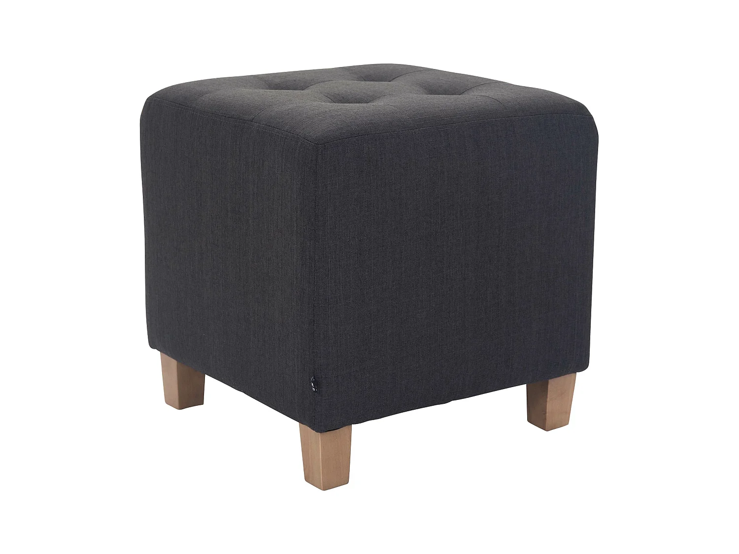 Tabouret - Tissu & Bois - Gris foncé - Pharao