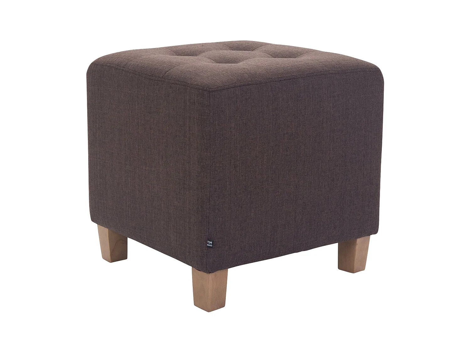 Tabouret - Tissu & Bois - Marron - Pharao