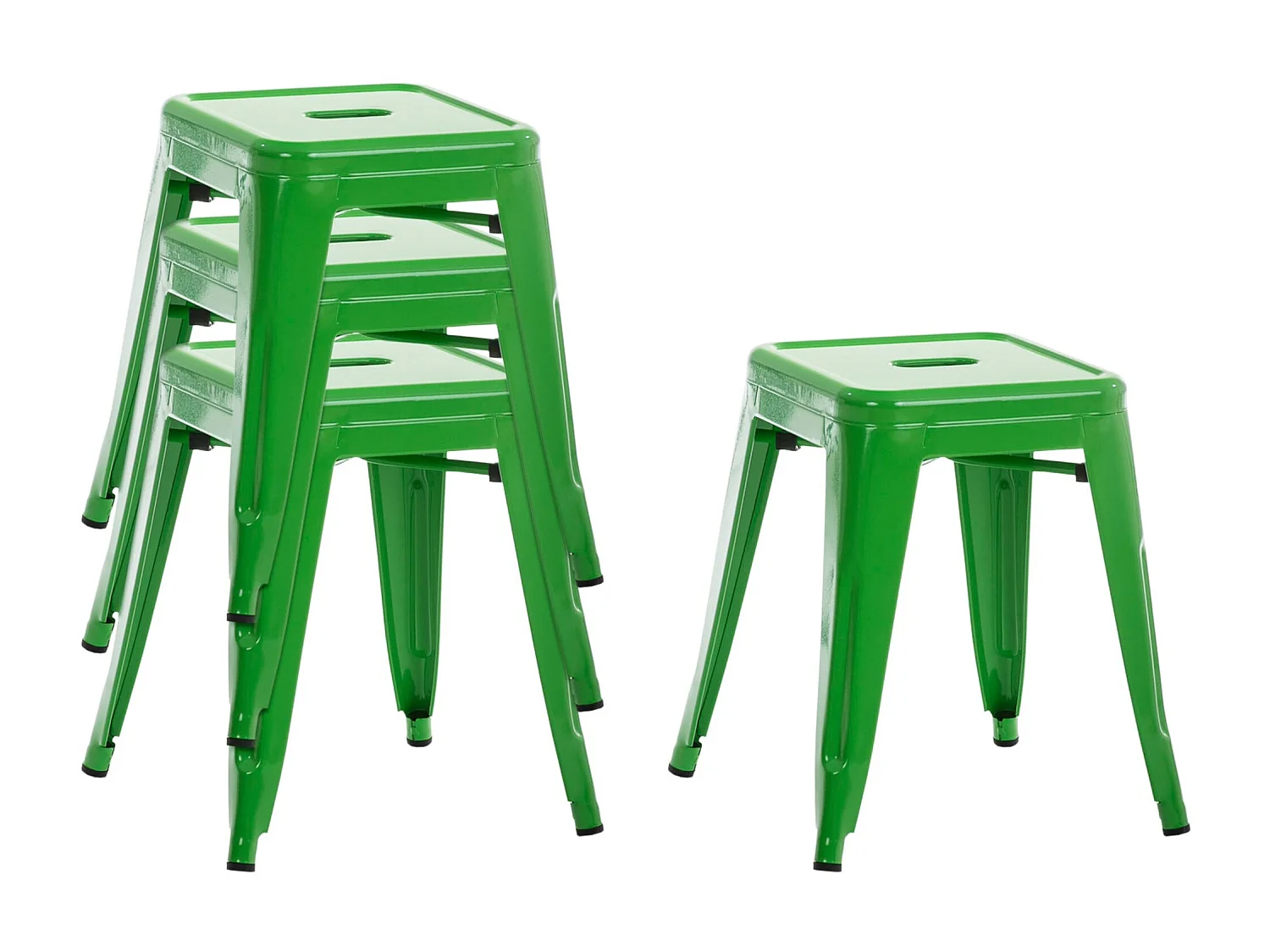 Lot de 4  Tabouret - Métal & Métal - Vert - Armin