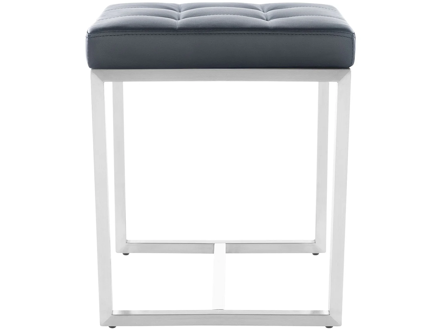 Tabouret - Similicuir & Acier inoxydable - Noir - Barci