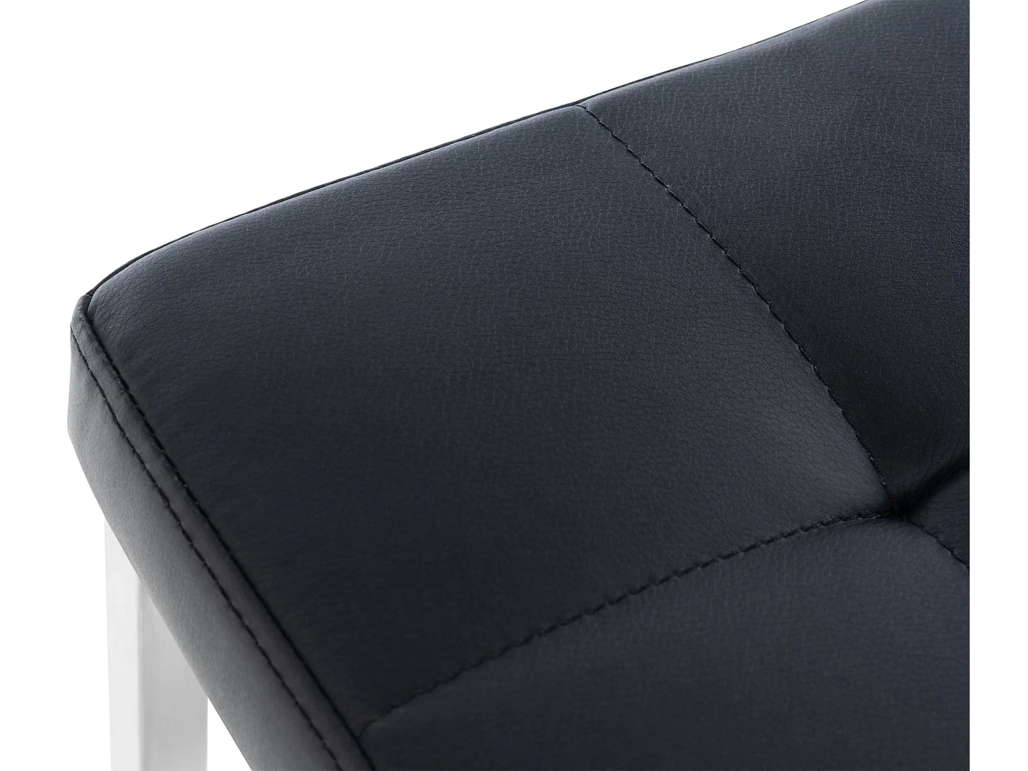 Tabouret - Similicuir & Acier inoxydable - Noir - Barci