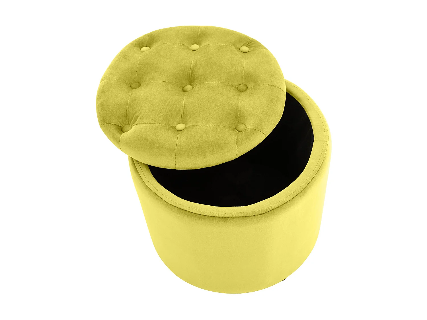 Tabouret - Velours & Blanc - Jaune - Pantin