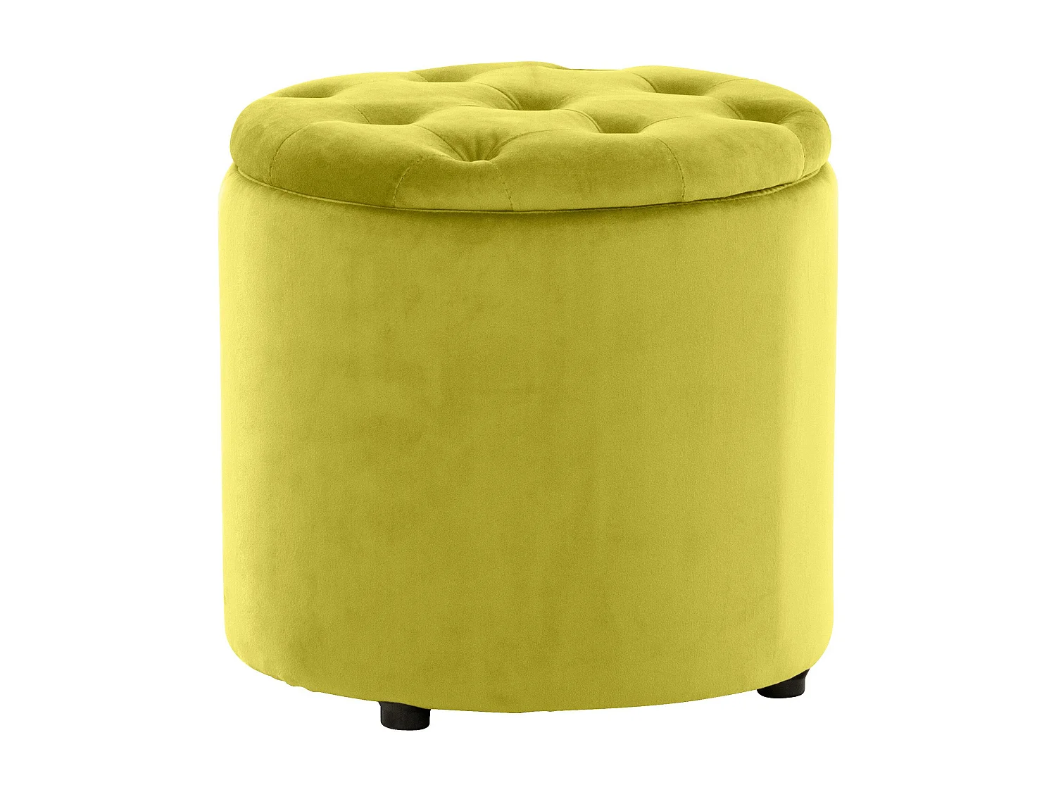 Tabouret - Velours & Blanc - Jaune - Pantin