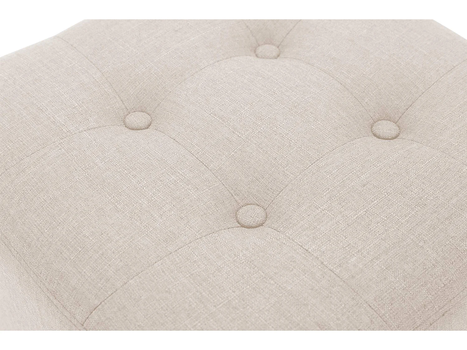 Tabouret - Tissu & Bois - Crème - Pharao