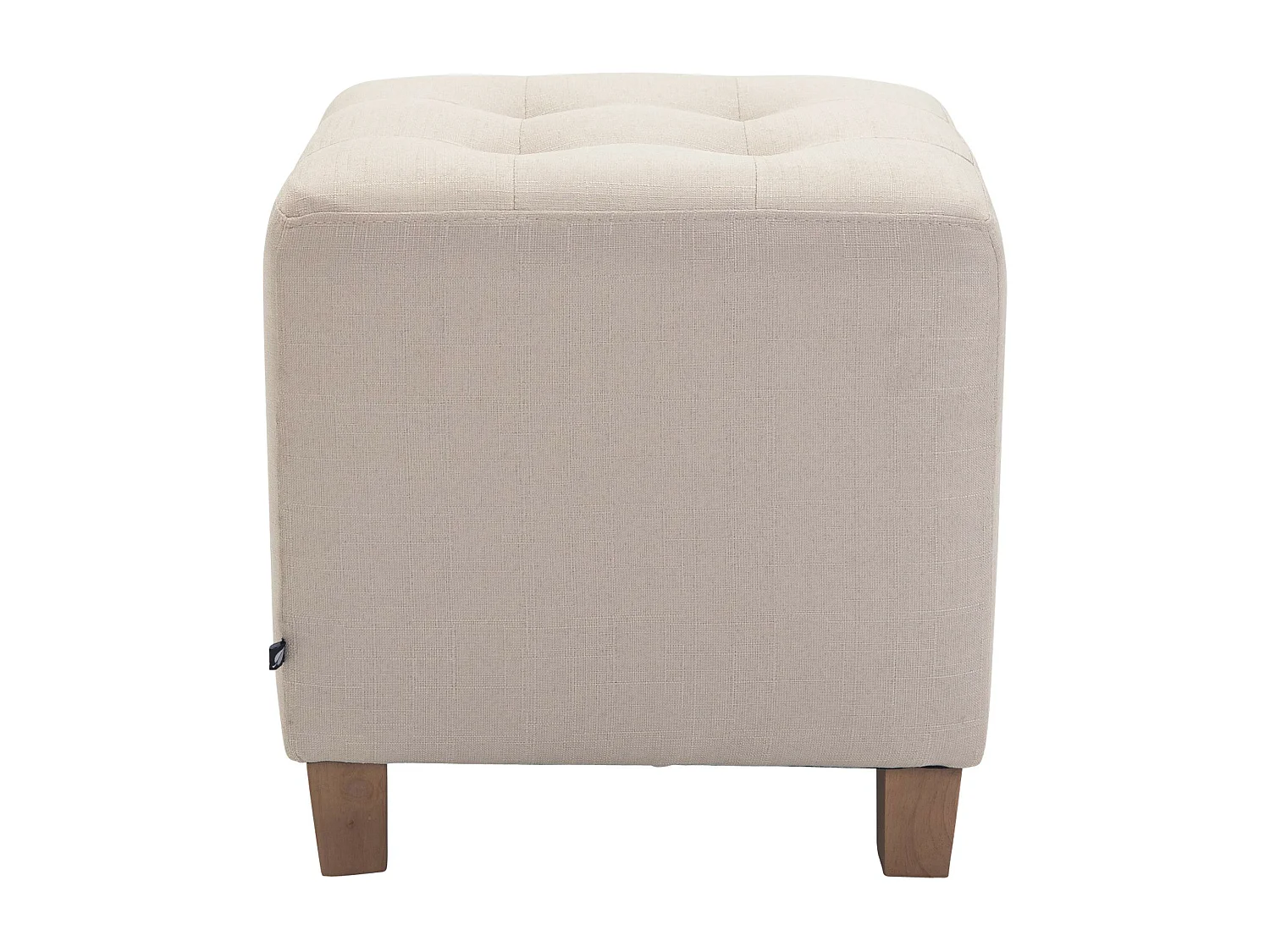 Tabouret - Tissu & Bois - Crème - Pharao