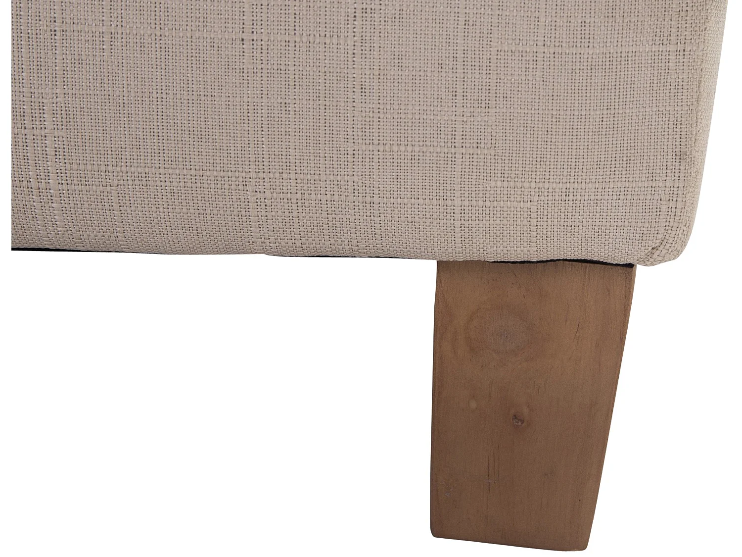 Tabouret - Tissu & Bois - Crème - Pharao