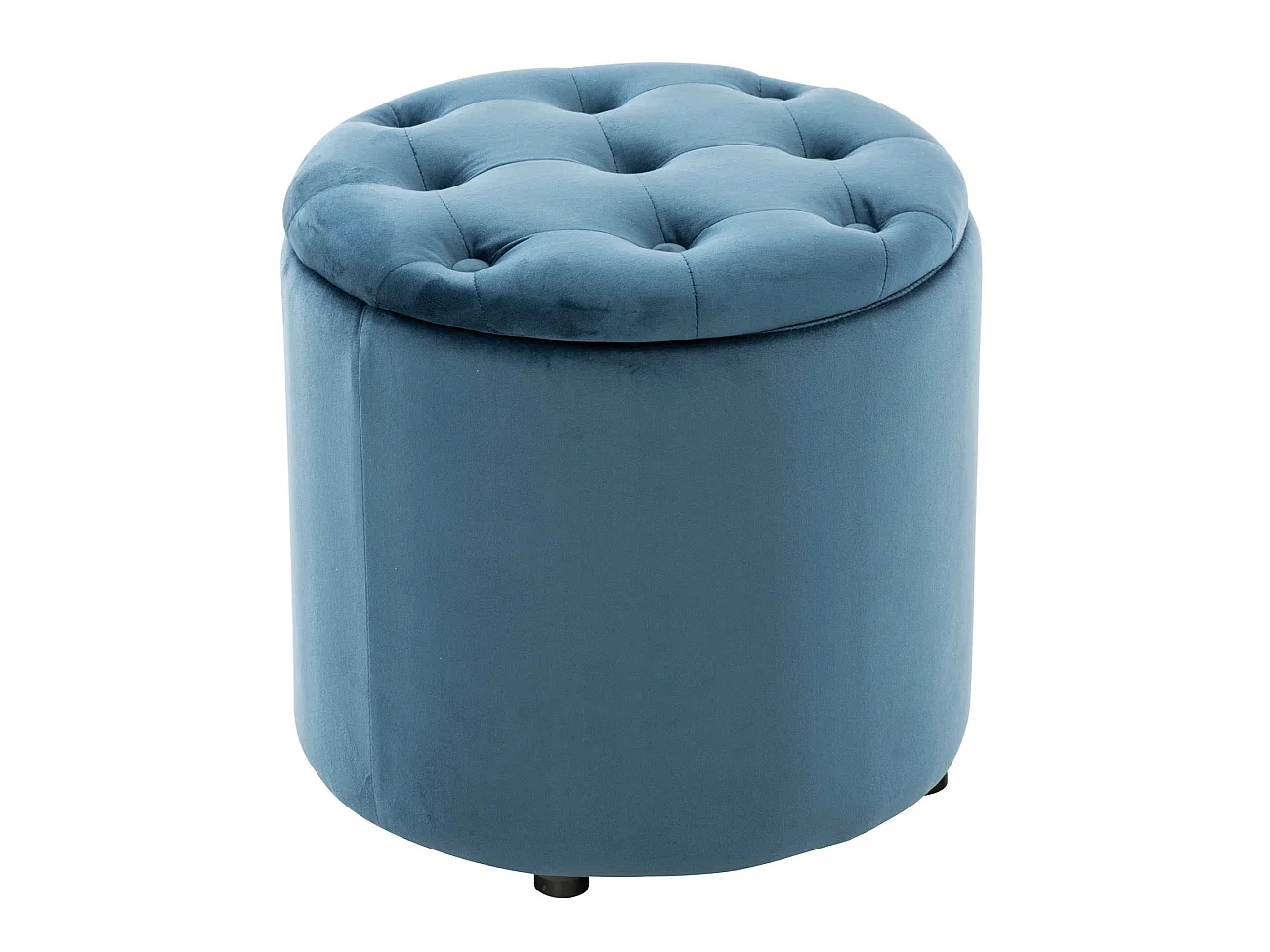 Tabouret - Velours & Blanc - Bleu - Pantin
