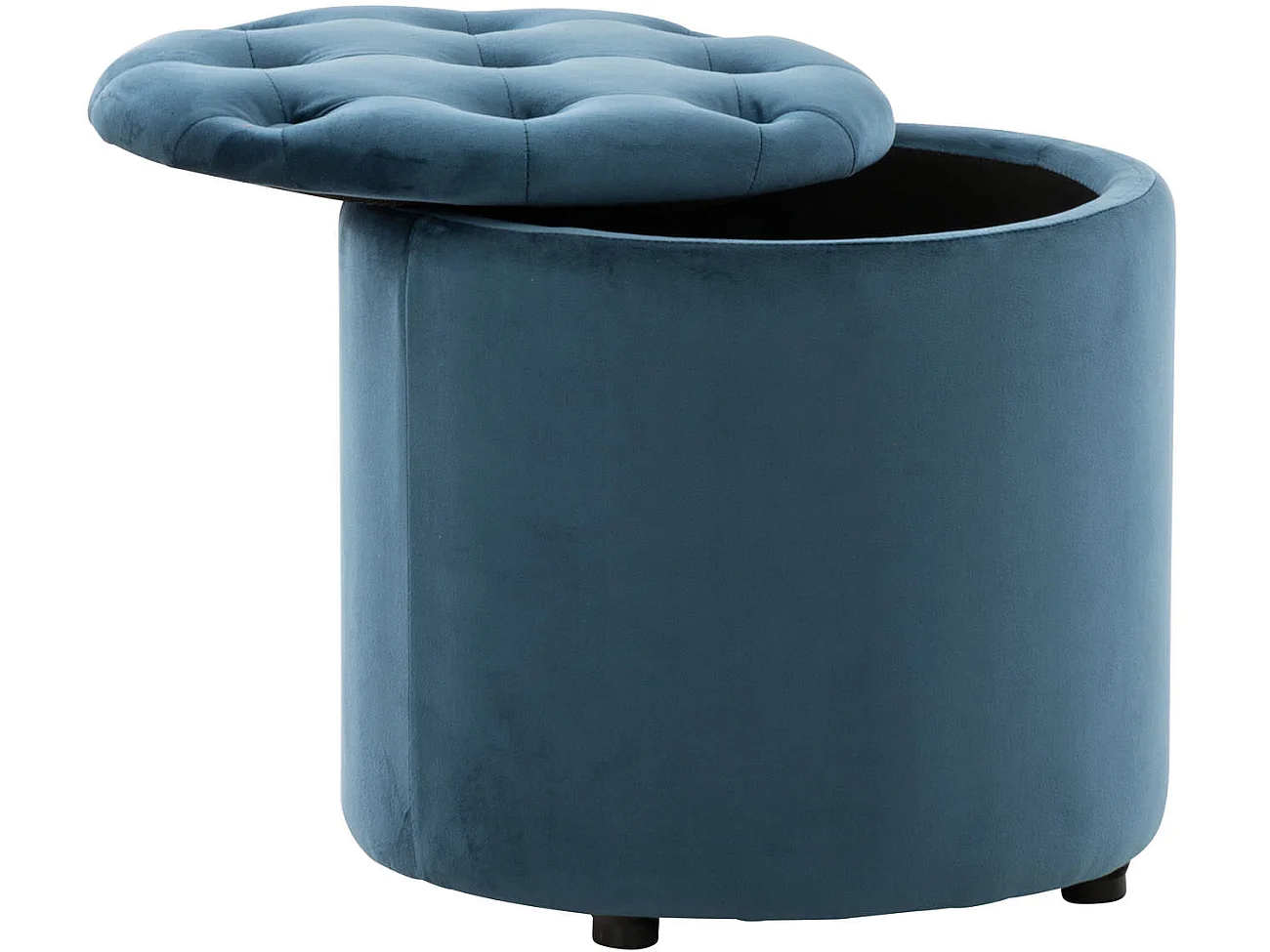 Tabouret - Velours & Blanc - Bleu - Pantin