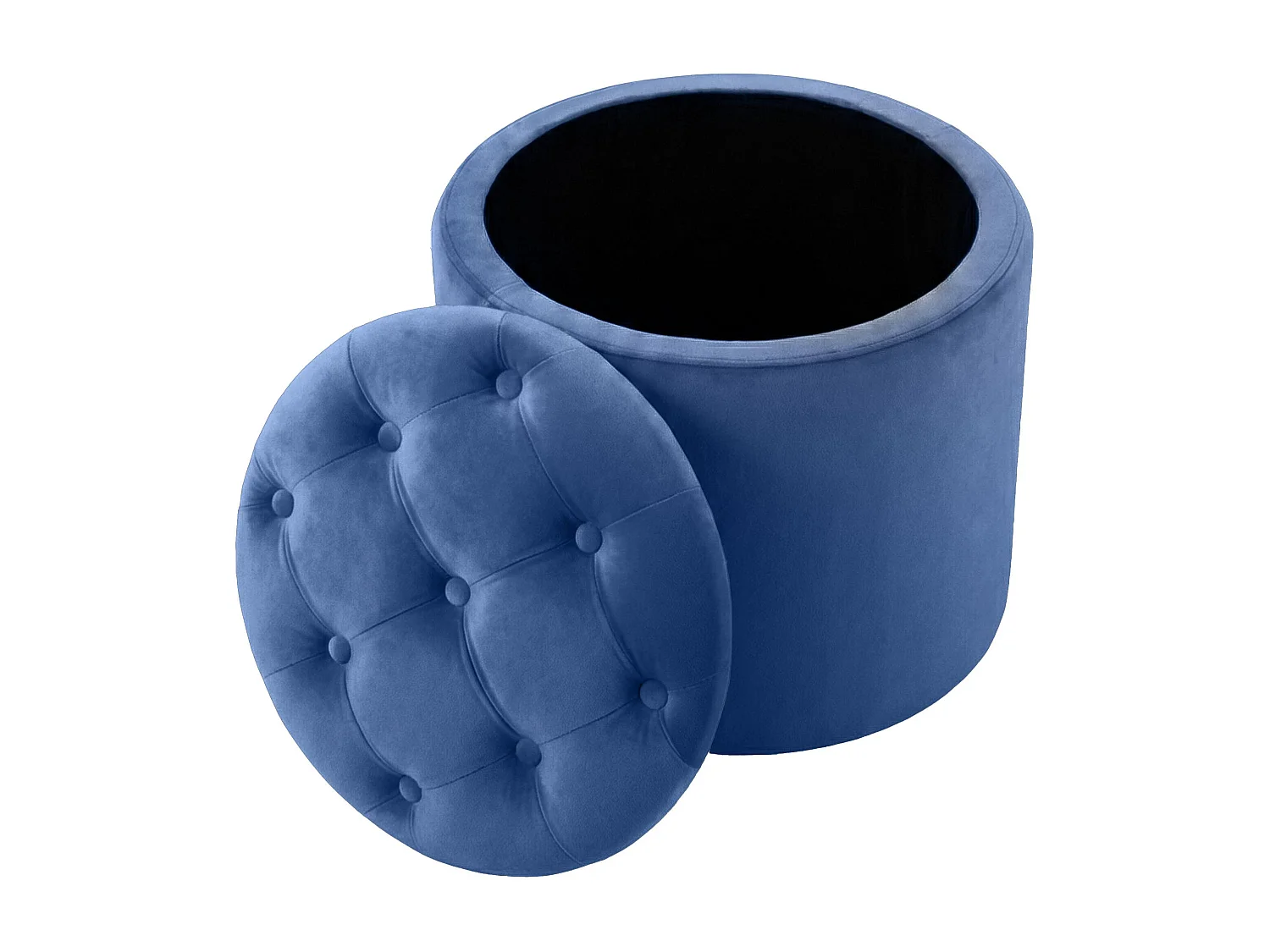 Tabouret - Velours & Nature - Bleu - Pantin