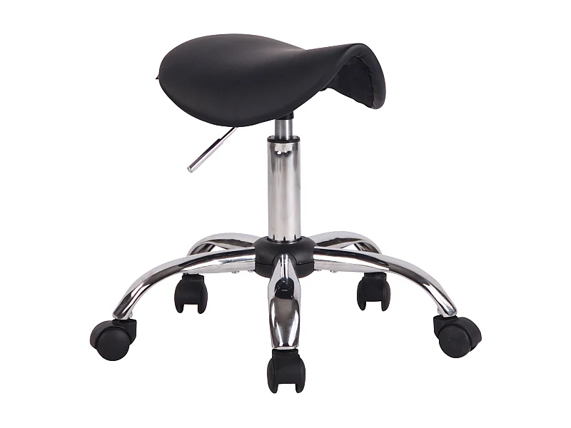 Tabouret - Similicuir & Métal chromé - Noir - Augsburg