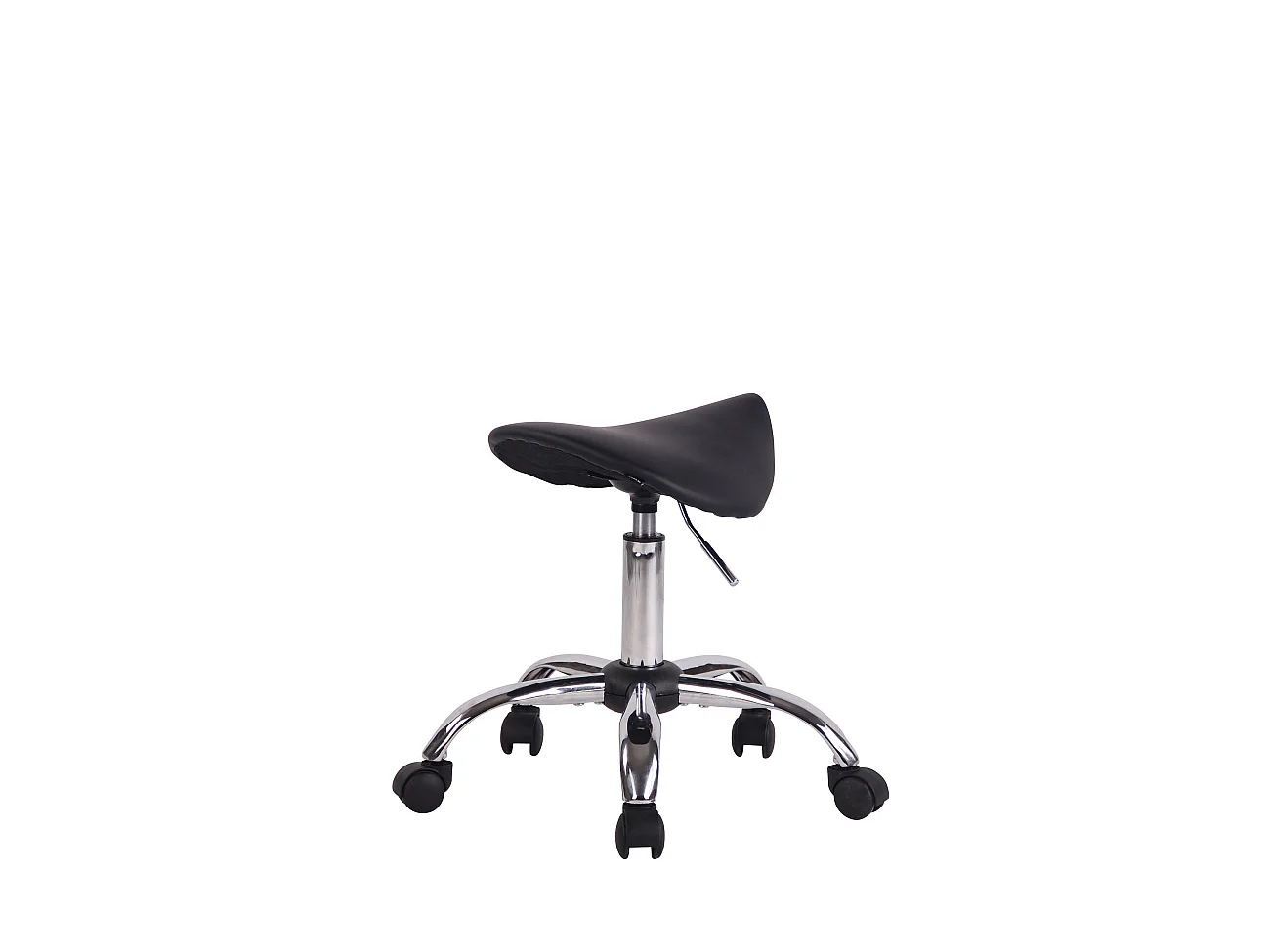 Tabouret - Similicuir & Métal chromé - Noir - Augsburg