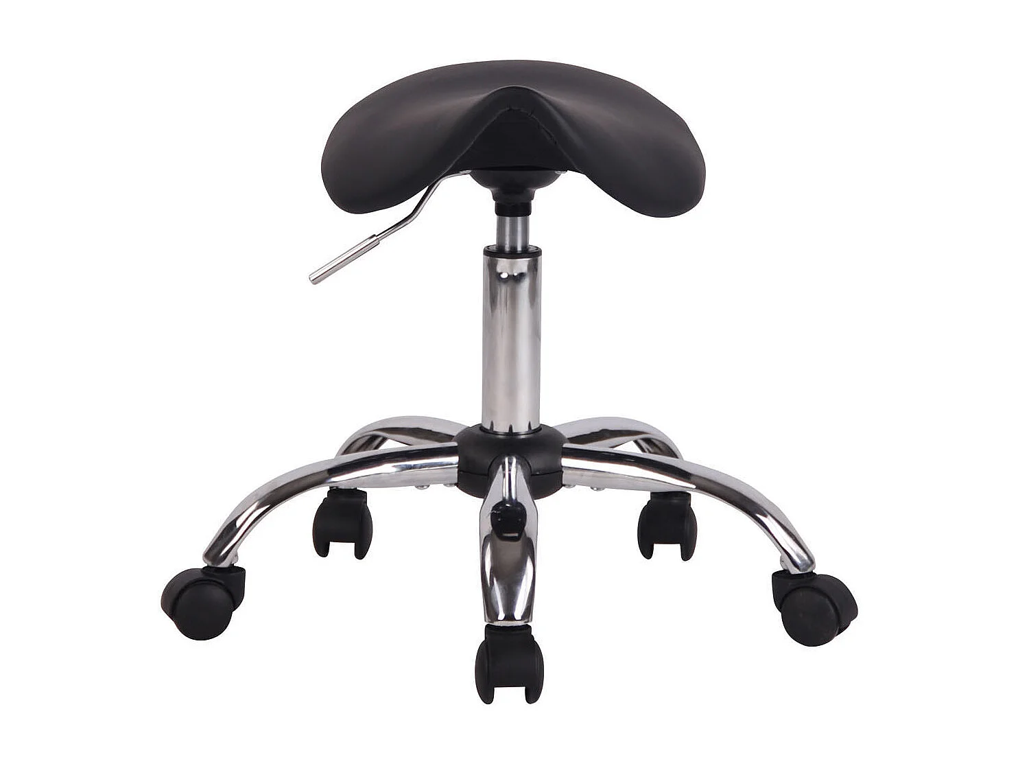 Tabouret - Similicuir & Métal chromé - Noir - Augsburg