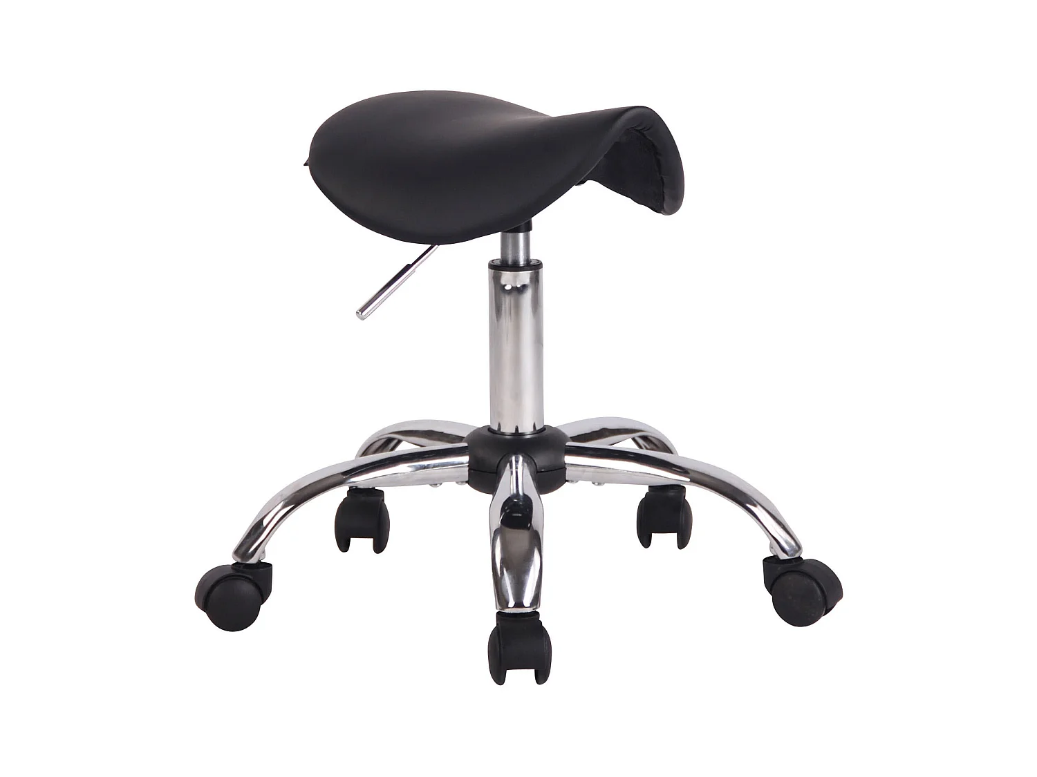 Tabouret - Similicuir & Métal chromé - Noir - Augsburg