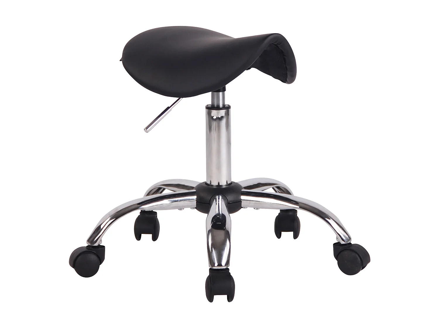 Tabouret - Similicuir & Métal chromé - Noir - Augsburg