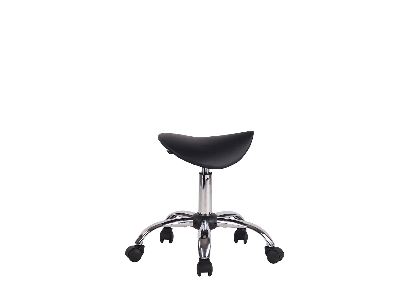 Tabouret - Similicuir & Métal chromé - Noir - Augsburg