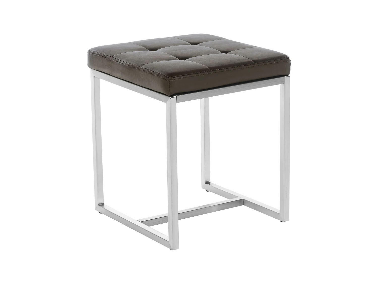 Tabouret - Similicuir & Acier inoxydable - Marron - Barci
