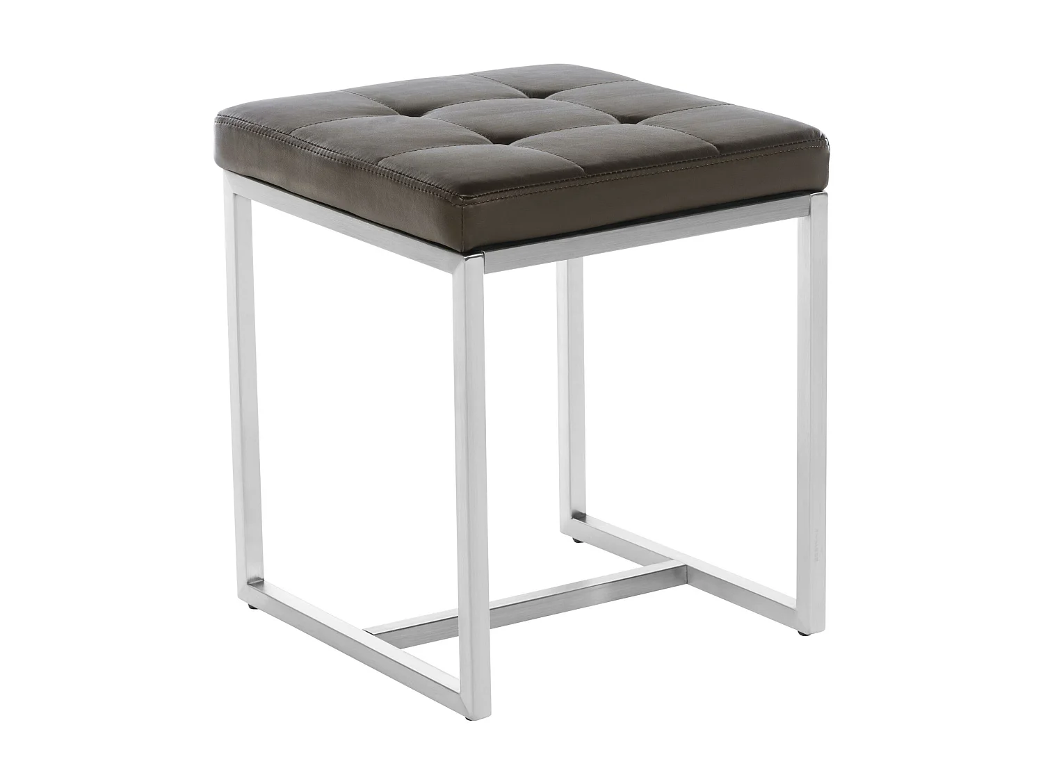 Tabouret - Similicuir & Acier inoxydable - Marron - Barci