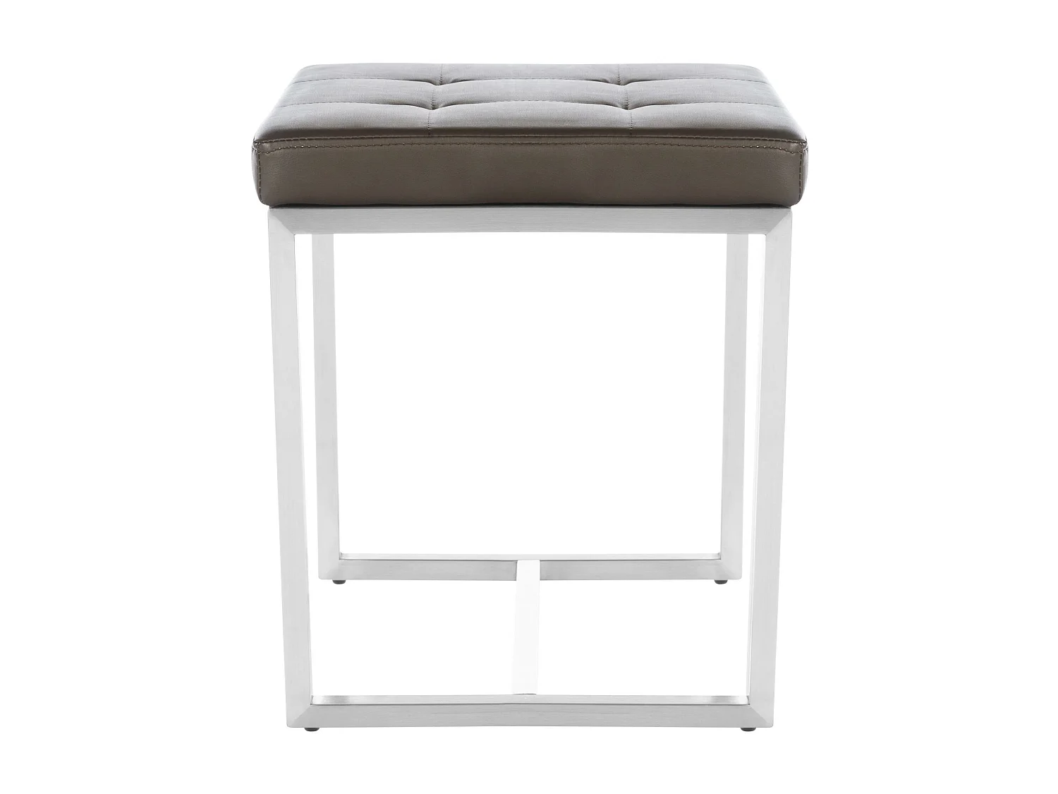 Tabouret - Similicuir & Acier inoxydable - Marron - Barci