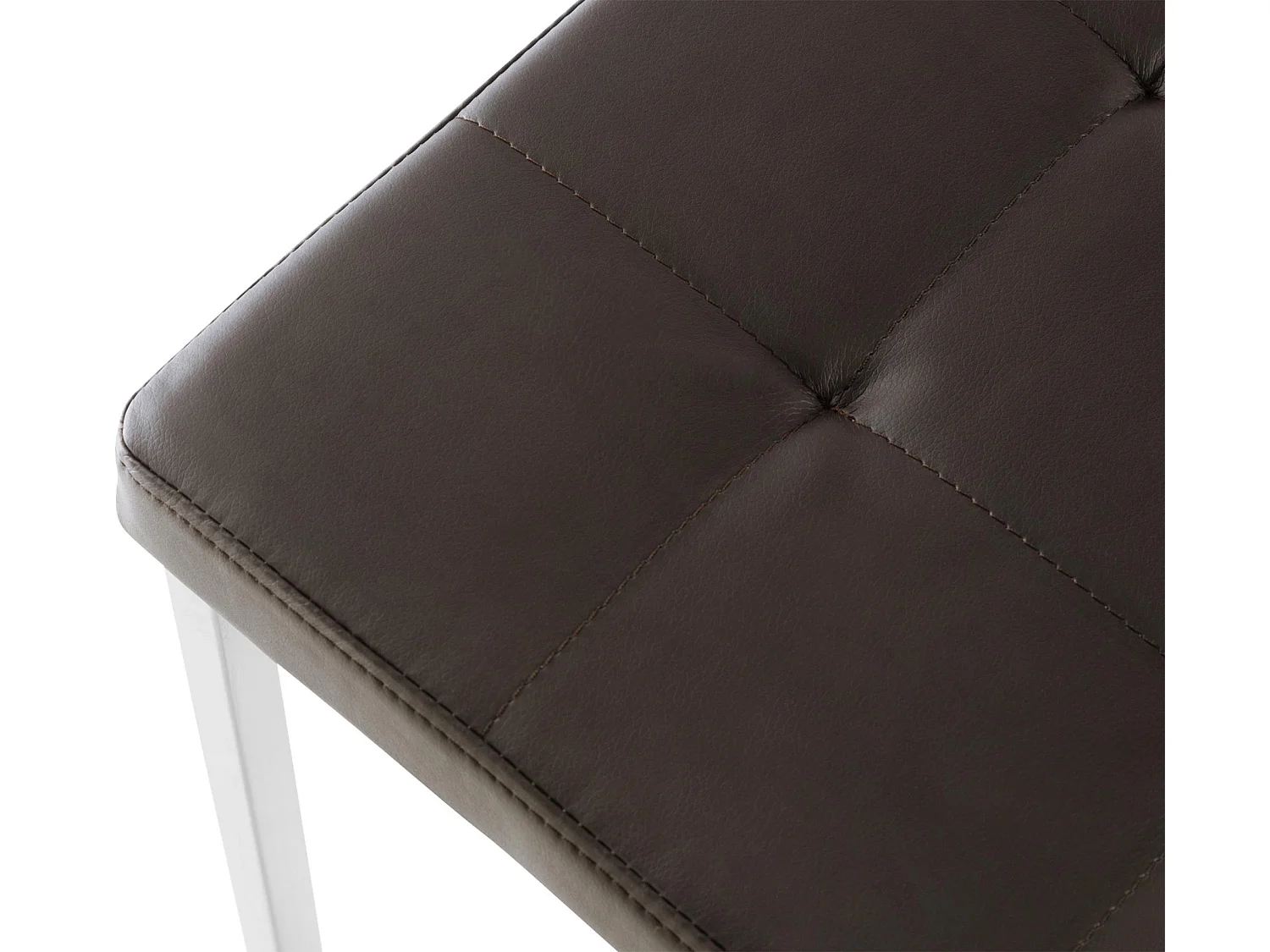 Tabouret - Similicuir & Chrome - Marron - Barci