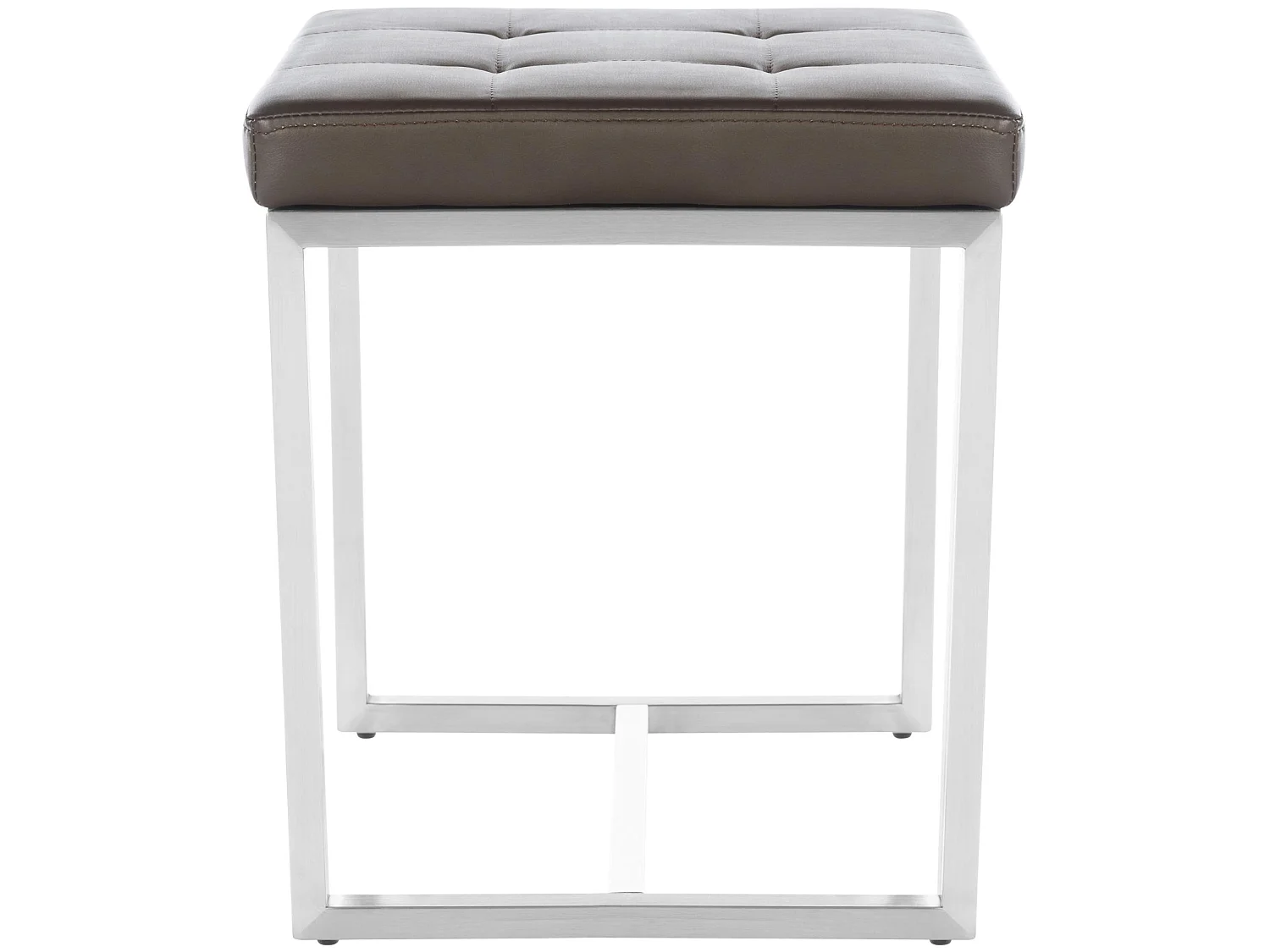 Tabouret - Similicuir & Chrome - Marron - Barci