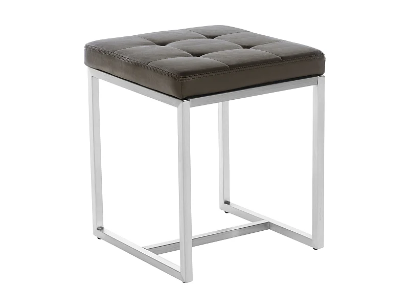 Tabouret - Similicuir & Acier inoxydable - Marron - Barci