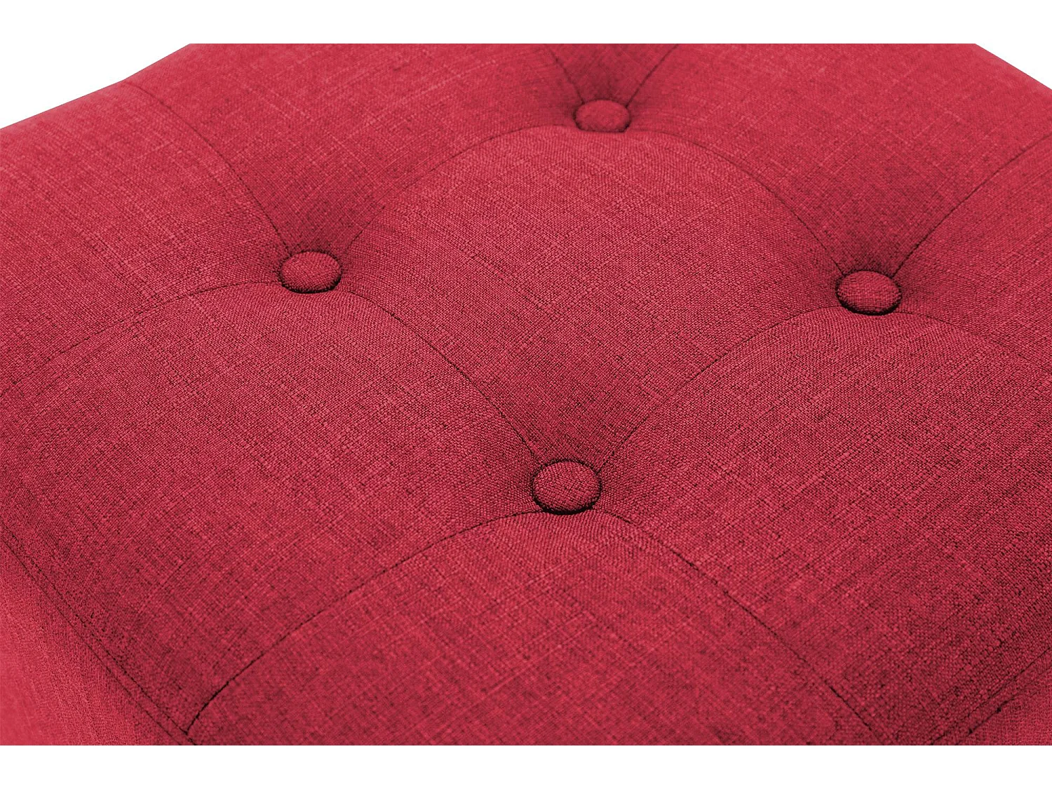 Tabouret - Tissu & Bois - Rouge - Pharao