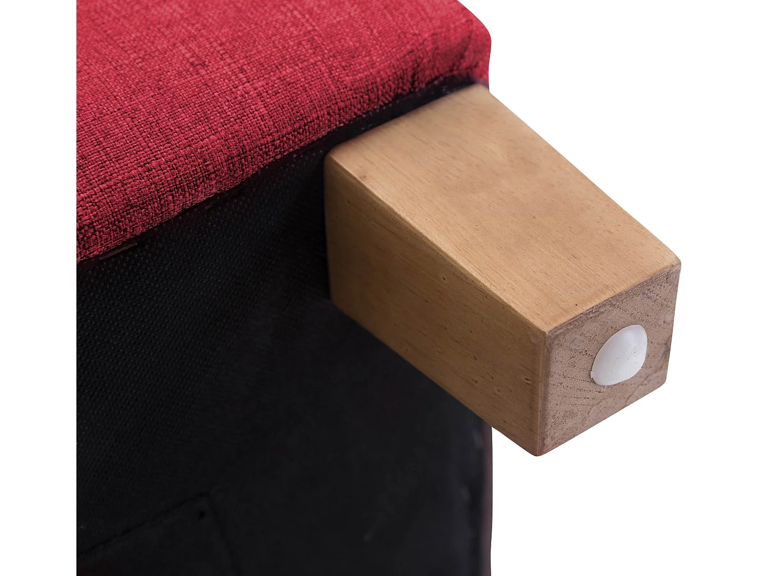 Tabouret - Tissu & Bois - Rouge - Pharao