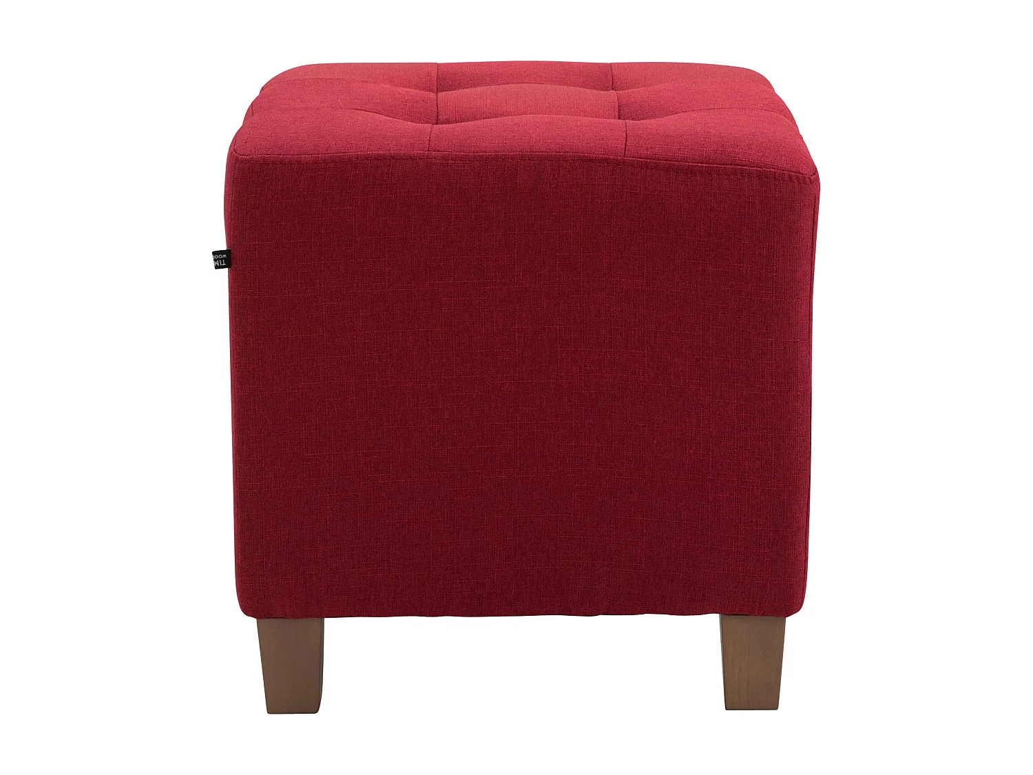 Tabouret - Tissu & Bois - Rouge - Pharao