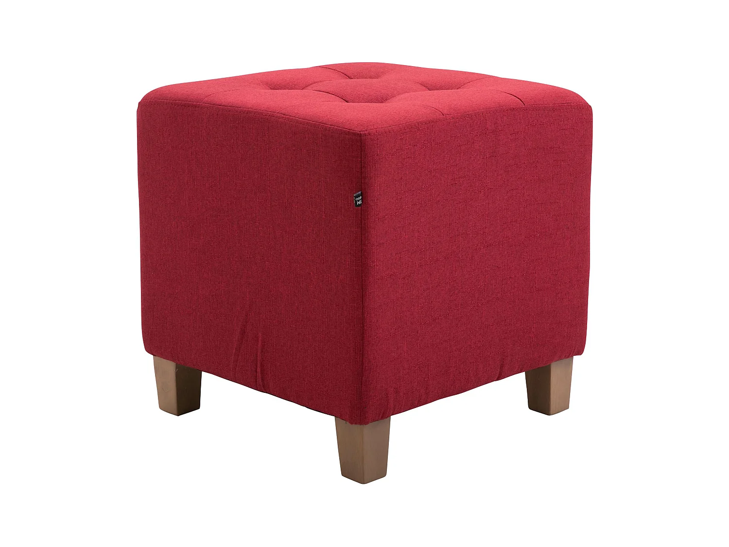 Tabouret - Tissu & Bois - Rouge - Pharao