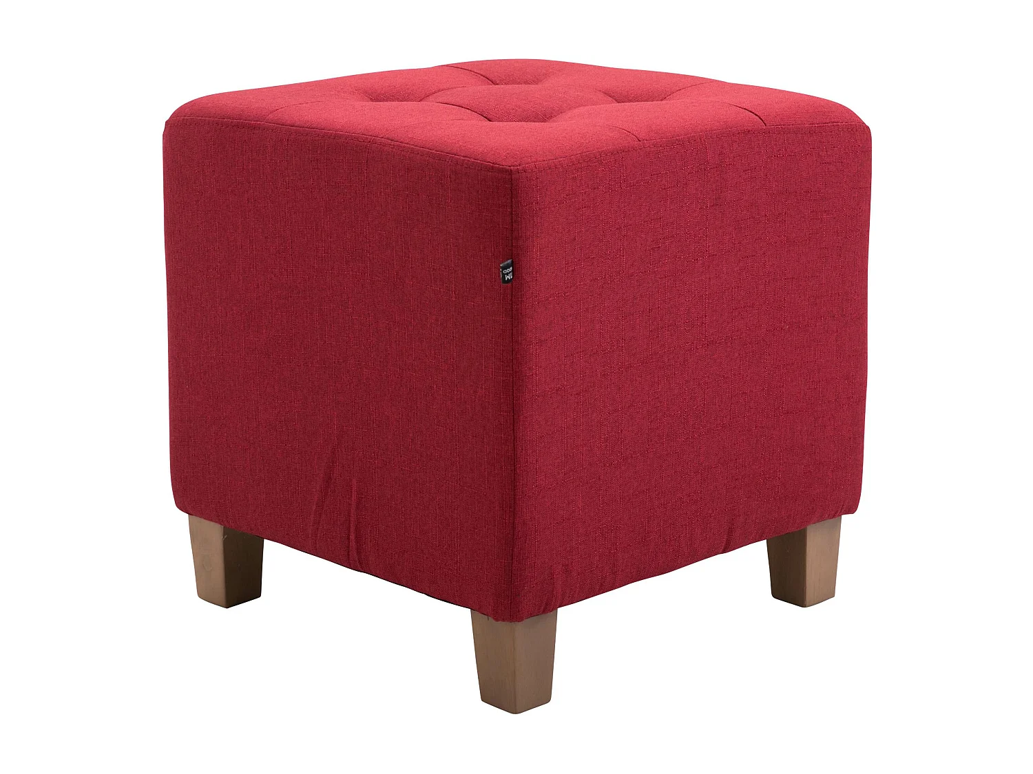 Tabouret - Tissu & Bois - Rouge - Pharao