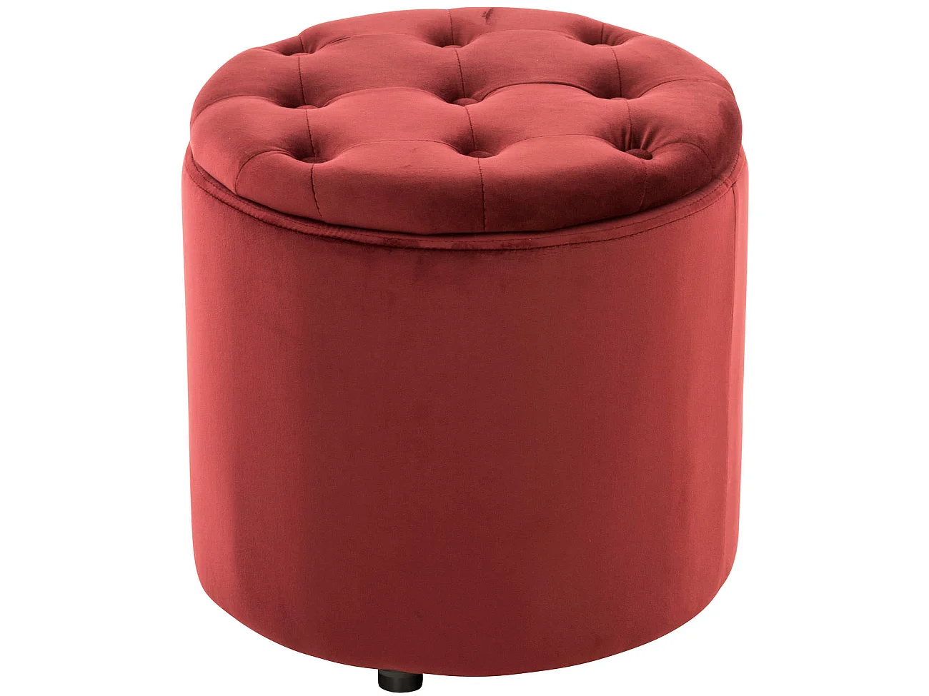 Tabouret - Velours & Blanc - Rouge - Pantin