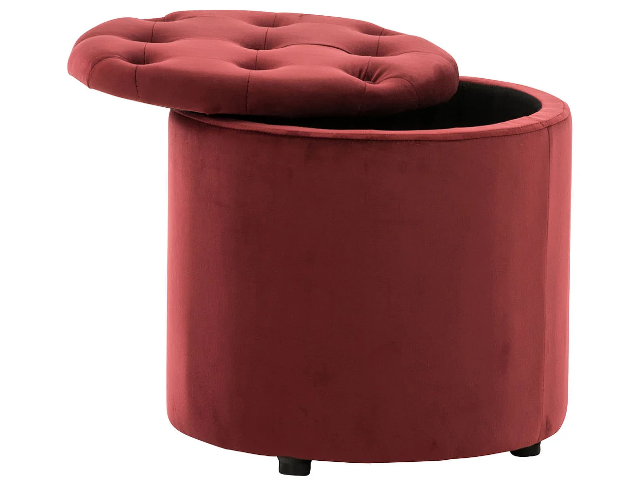 Tabouret - Velours & Blanc - Rouge - Pantin