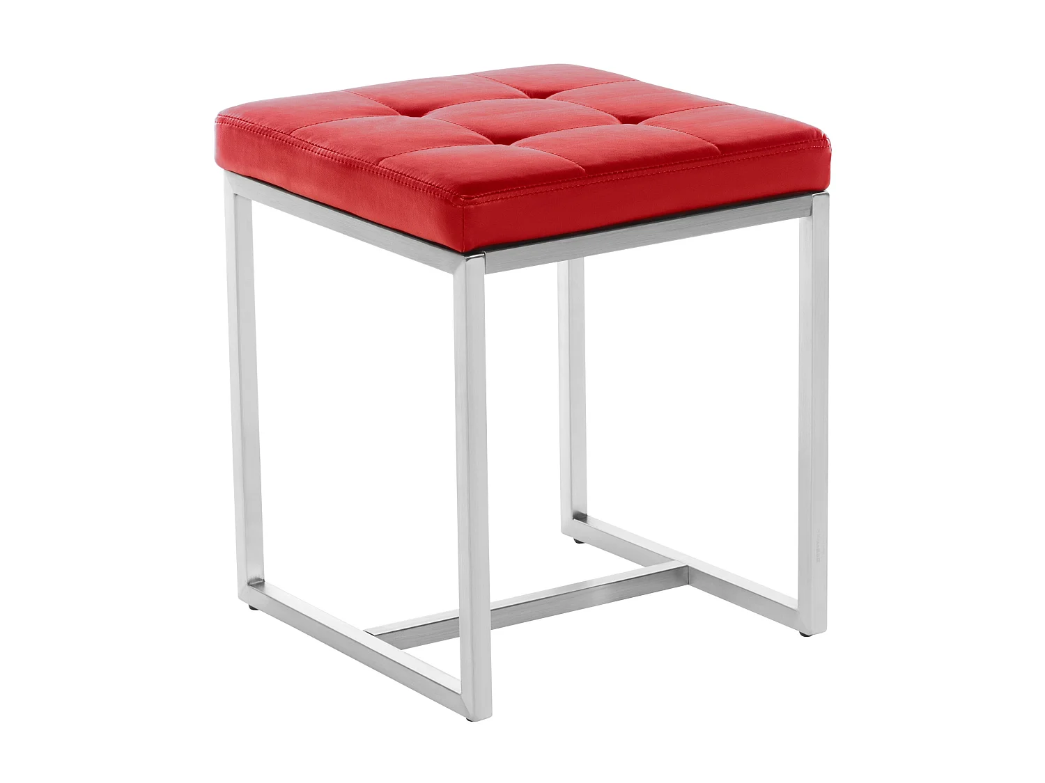 Tabouret - Similicuir & Acier inoxydable - Rouge - Barci