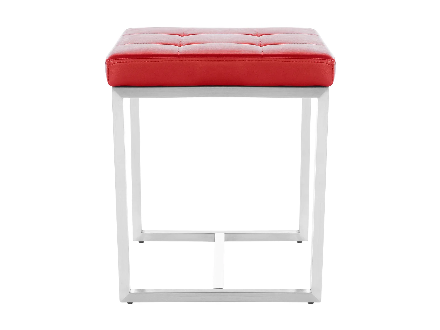 Tabouret - Similicuir & Acier inoxydable - Rouge - Barci