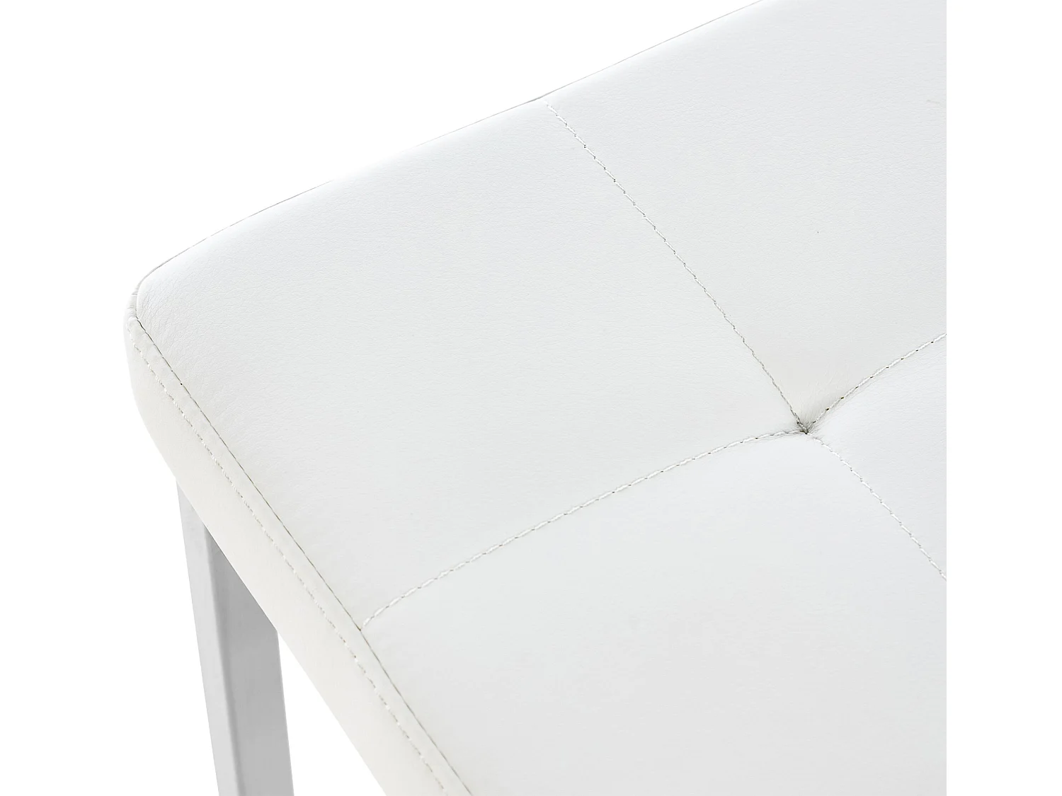 Tabouret - Similicuir & Acier inoxydable - Blanc - Barci