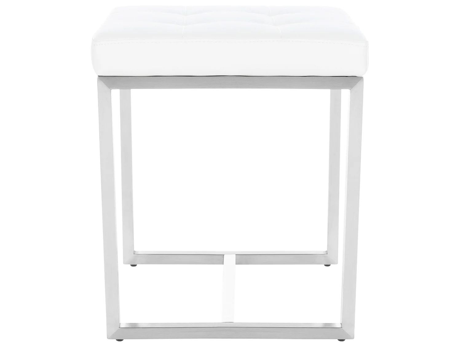 Tabouret - Similicuir & Acier inoxydable - Blanc - Barci