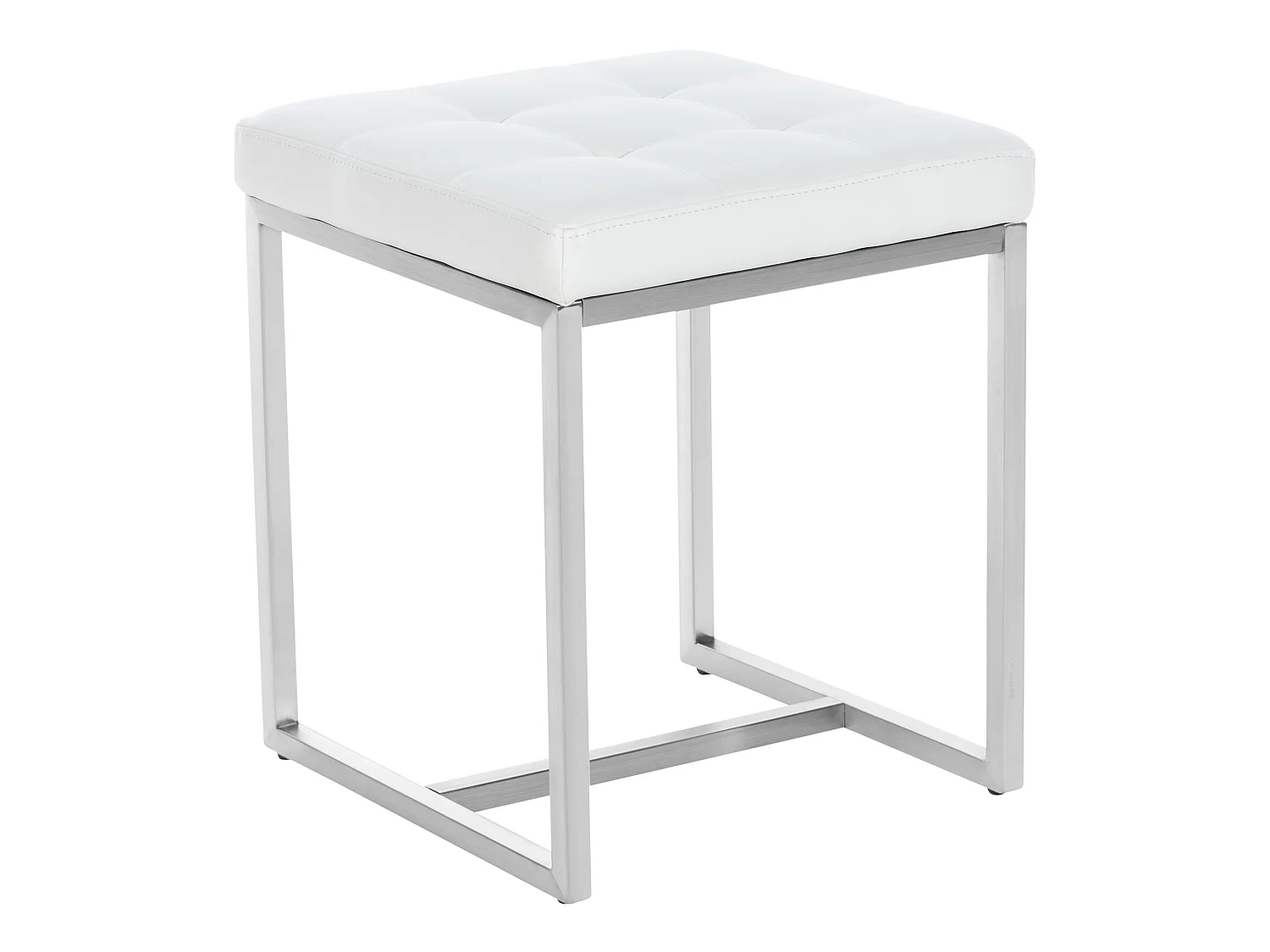 Tabouret - Similicuir & Acier inoxydable - Blanc - Barci