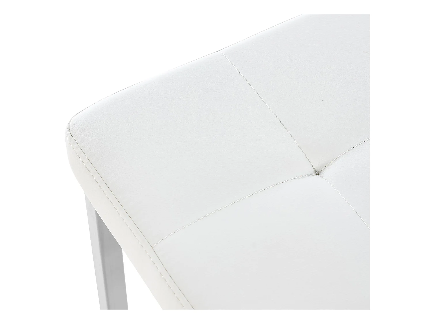 Sitzhocker - Kunstleder & Edelstahl - weiß - Barci