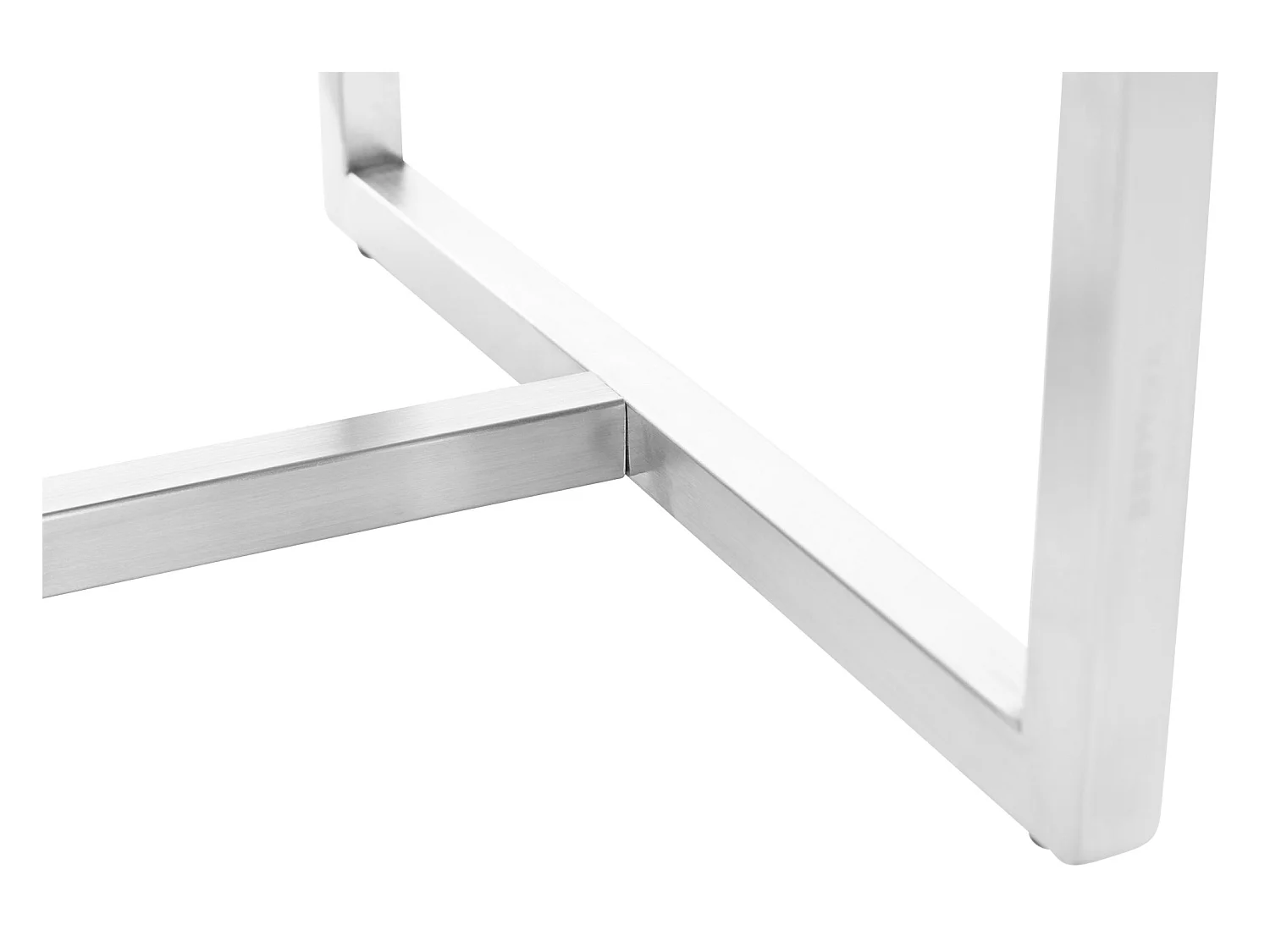 Sitzhocker - Kunstleder & Edelstahl - weiß - Barci