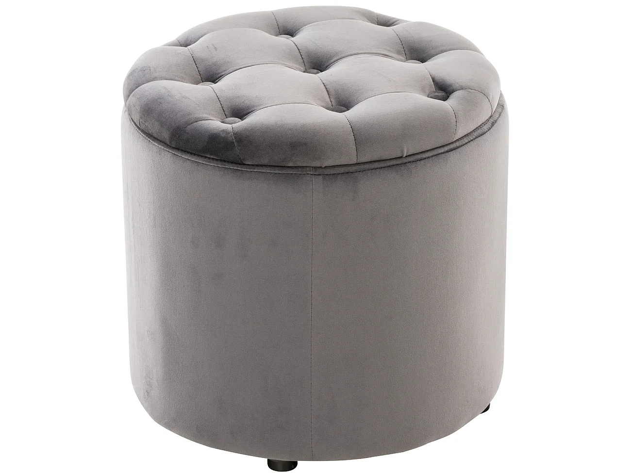 Tabouret - Velours & Blanc - Gris - Pantin