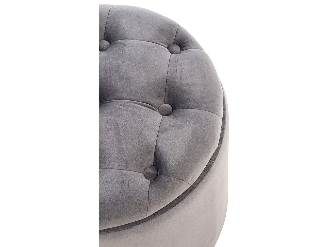 Tabouret - Velours & Blanc - Gris - Pantin