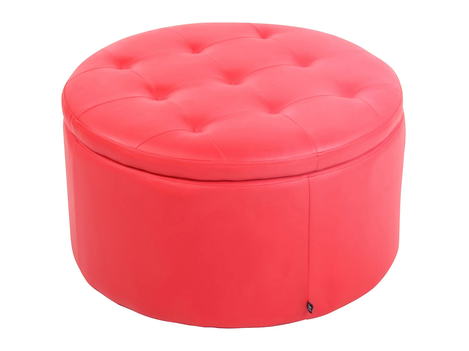 Tabouret - Similicuir & Bois - Rouge - Evora