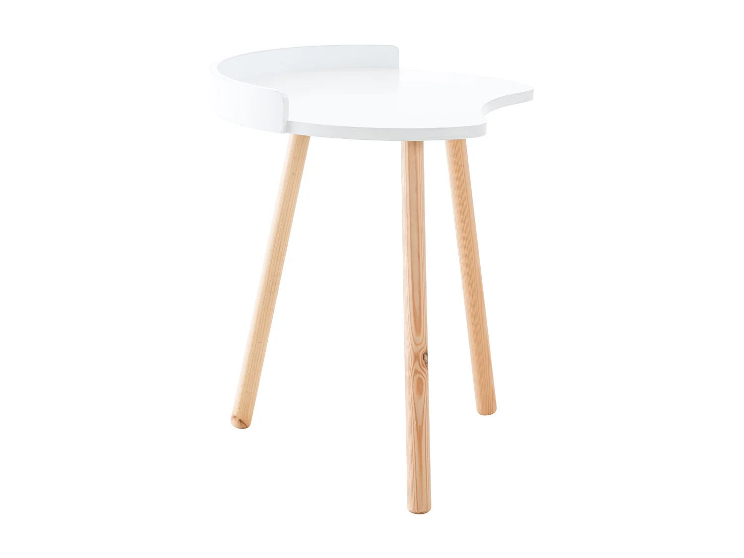 Beistelltisch - rund - Holz - Blanc - Jannis