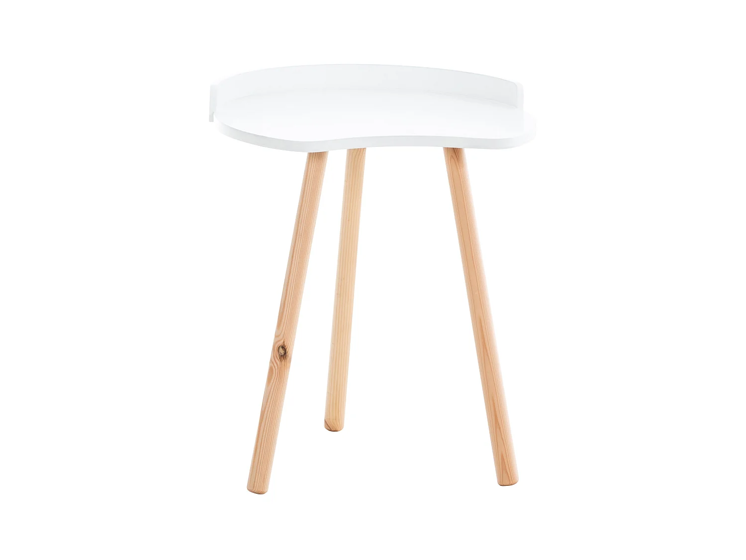 Table d'appoint - rond - Bois - Blanc - Jannis
