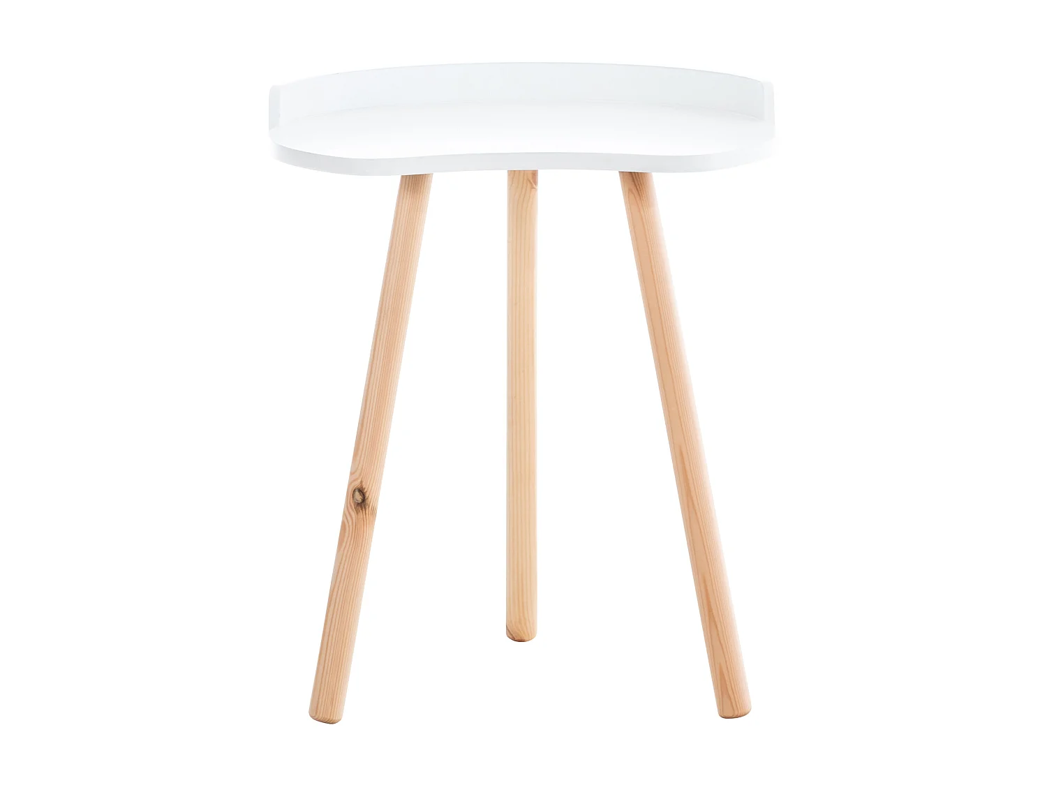 Beistelltisch - rund - Holz - Blanc - Jannis