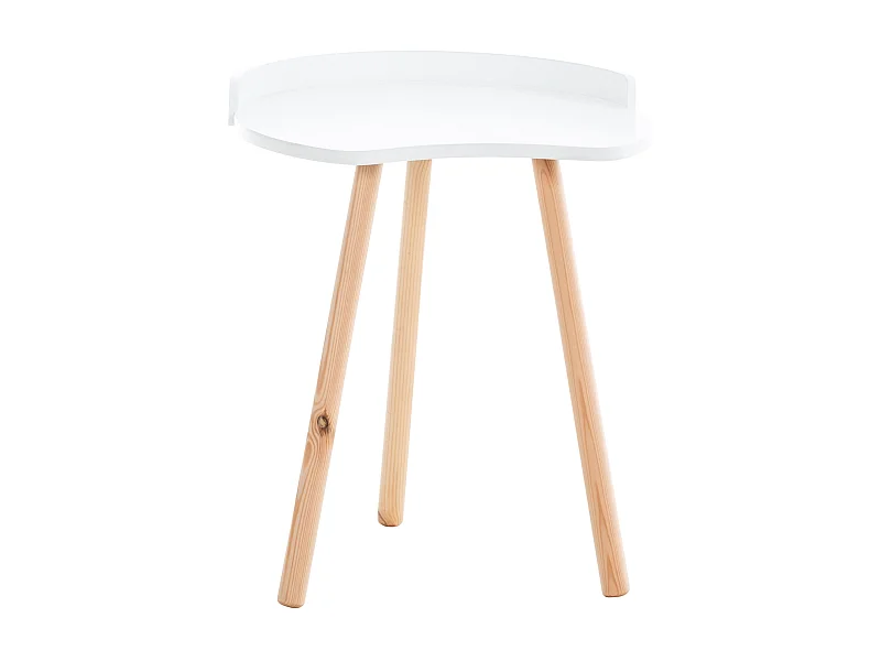 Table d'appoint - rond - Bois - Blanc - Jannis