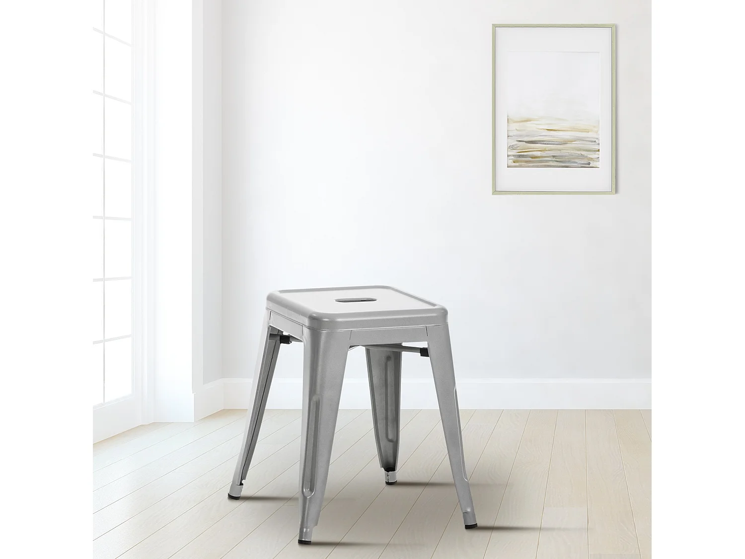 Tabouret - Métal - Argent - Armin