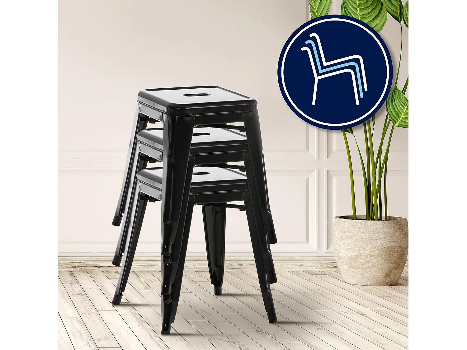 Tabouret - Métal - Noir - Armin