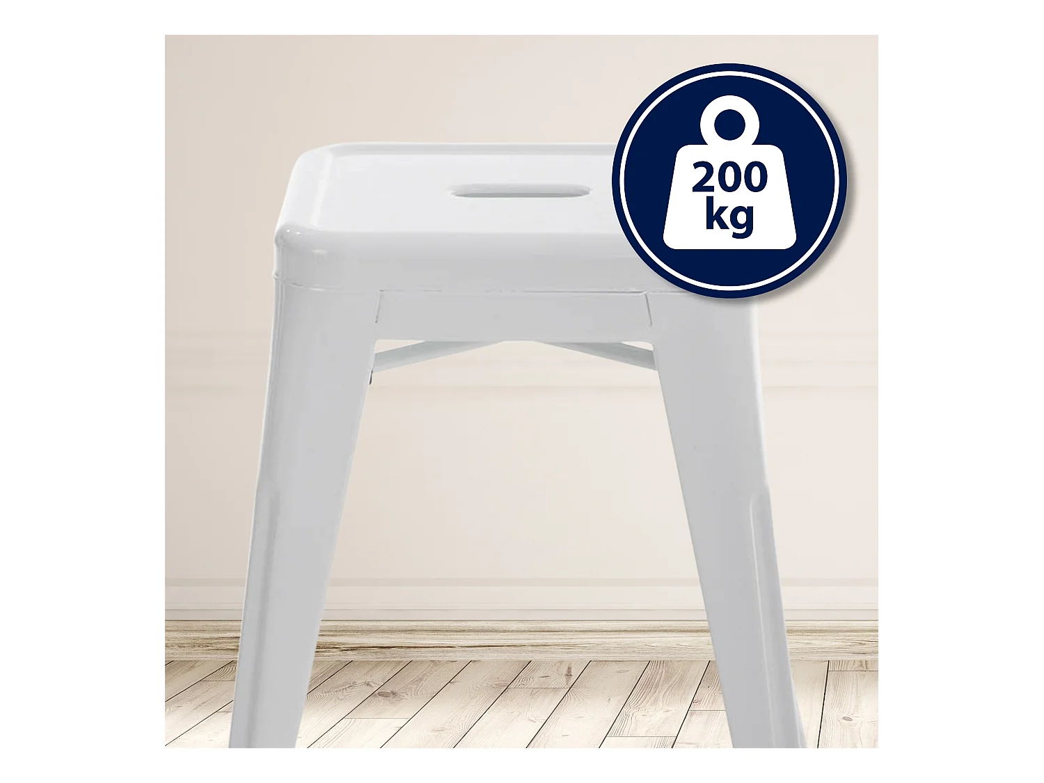 Sitzhocker - Metall - weiß - Armin