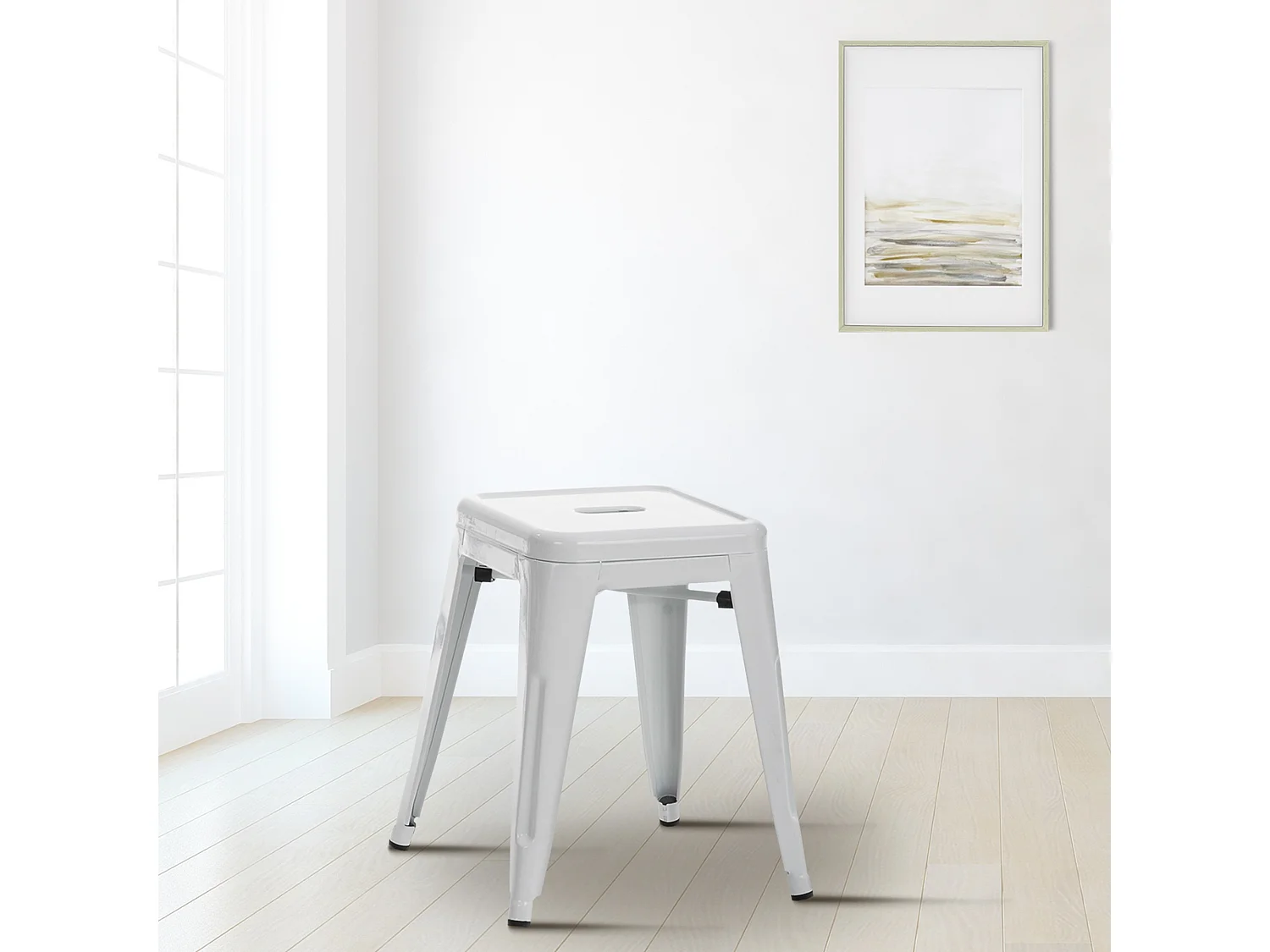 Tabouret - Métal - Blanc - Armin